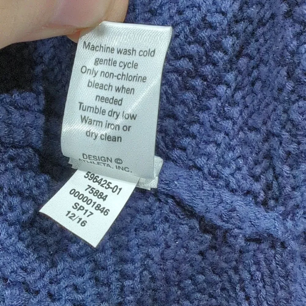Athleta Womens Sweater Small Blue‎ Sunset Lace Up 596425